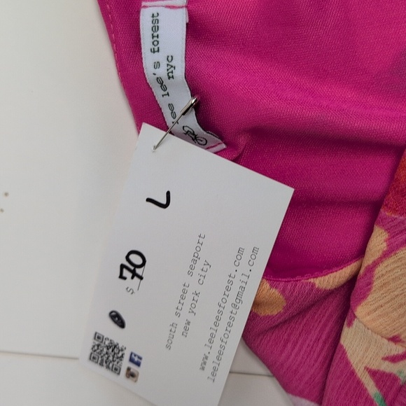 Lee Lee's Forest NYC Boutique Pink Floral Shift Dress with Cap Sleeves NWT Large - Picture 6 of 8